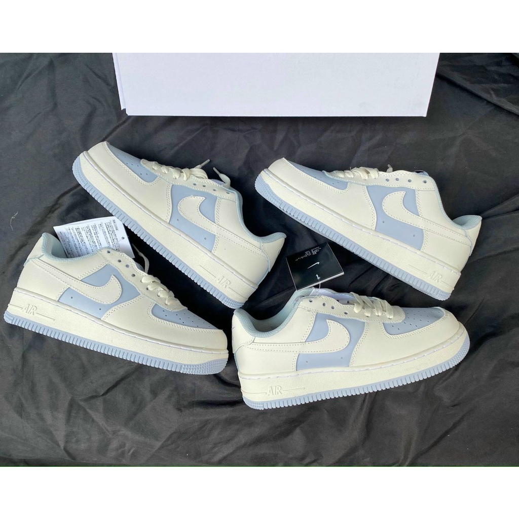 Giầy AF1 trắng xanh kem cao cấp.