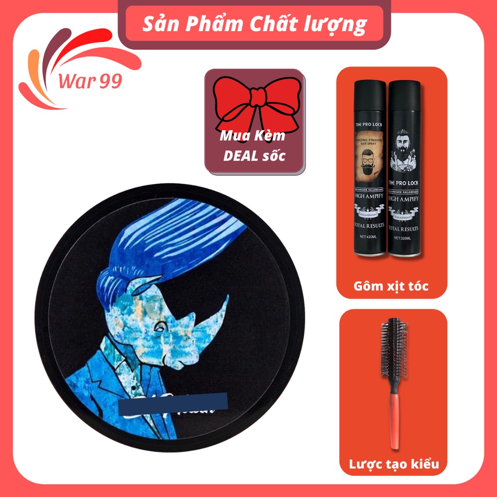 Gôm xịt tóc nam tạo kiểu tóc LUXURIOUS kèm sáp vuốt tóc blumaan tê giác tặng lược tròn
