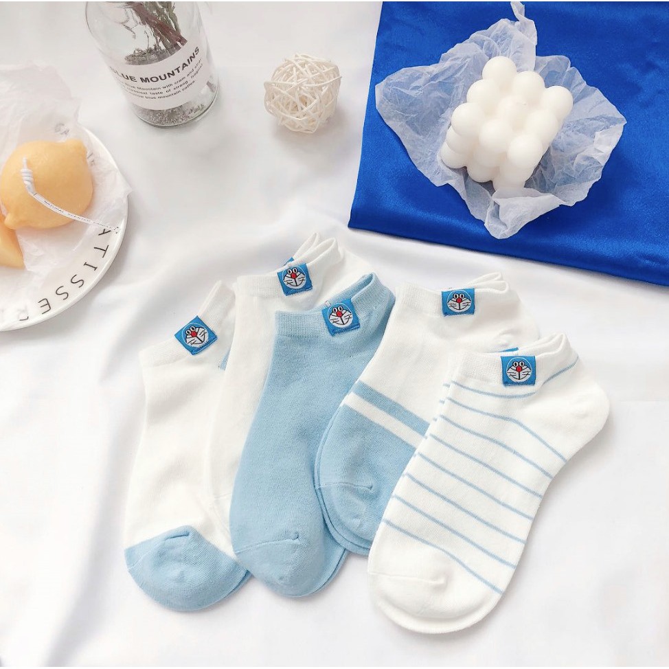 Vớ ngắn/ tất ngắn đính tag Mua Tất nhân vật Doraemon (muatatshop)