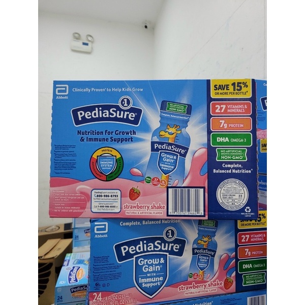 Thùng 24 chai sữa Pediasure Mỹ dạng nước vị dâu 237ml x 24 chai Date 02/24