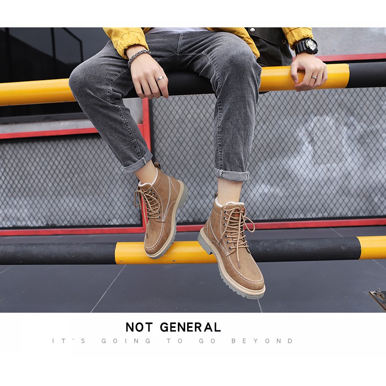 Giày Boots cao cổ nam da bò cao cấp đế khâu chắc trắn cực bền fashion phong cách đường phố Hàn Quốc siêu Hot NB-36 | BigBuy360 - bigbuy360.vn