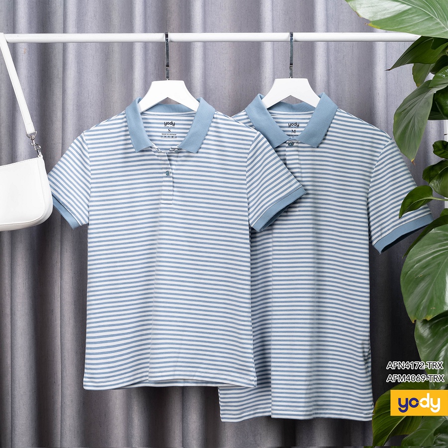 Áo polo nam YODY kẻ ngang dáng basic chất cotton - APM4069