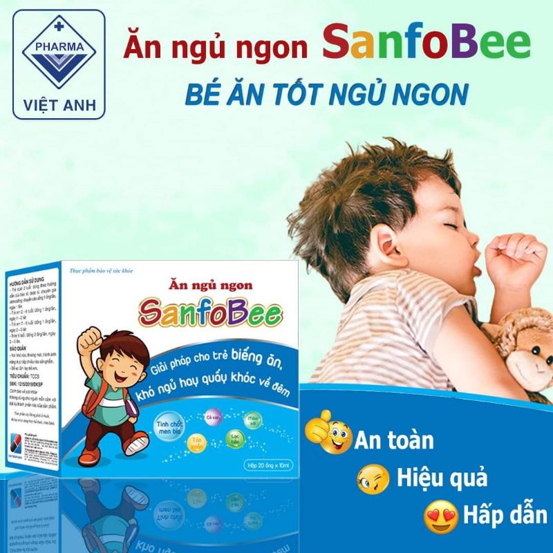 Ăn ngủ ngon Sanfobee - Giải pháp cho trẻ biếng ăn, khó ngủ, hay quấy khóc về đêm