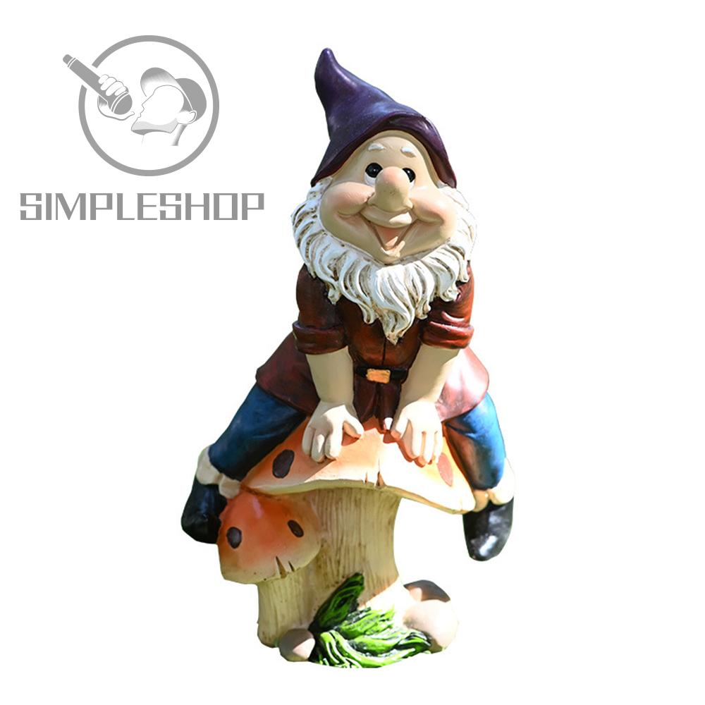 ❀SIMPLE❀ Cartoon Gnome Statue Outdoor Courtyard Sculpture Dwarf Ornament Garden Resin Funny Decoration Lawn Figurine