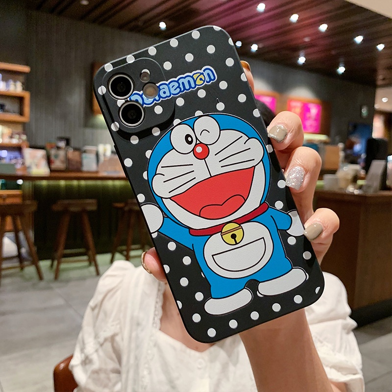 Ốp lưng iphone Doremon cạnh vuông TPU 6 6plus 6s 6splus 7 7plus 8 8plus x xr xs 11 12 pro max plus promax