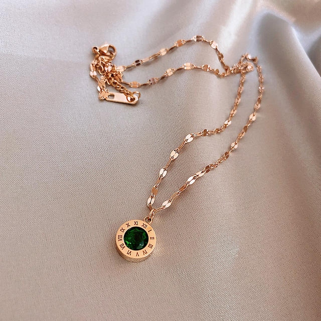 MIAOYA Vòng cổ Mặt Đá zircon Xanh Xinh Xắn Thời Trang