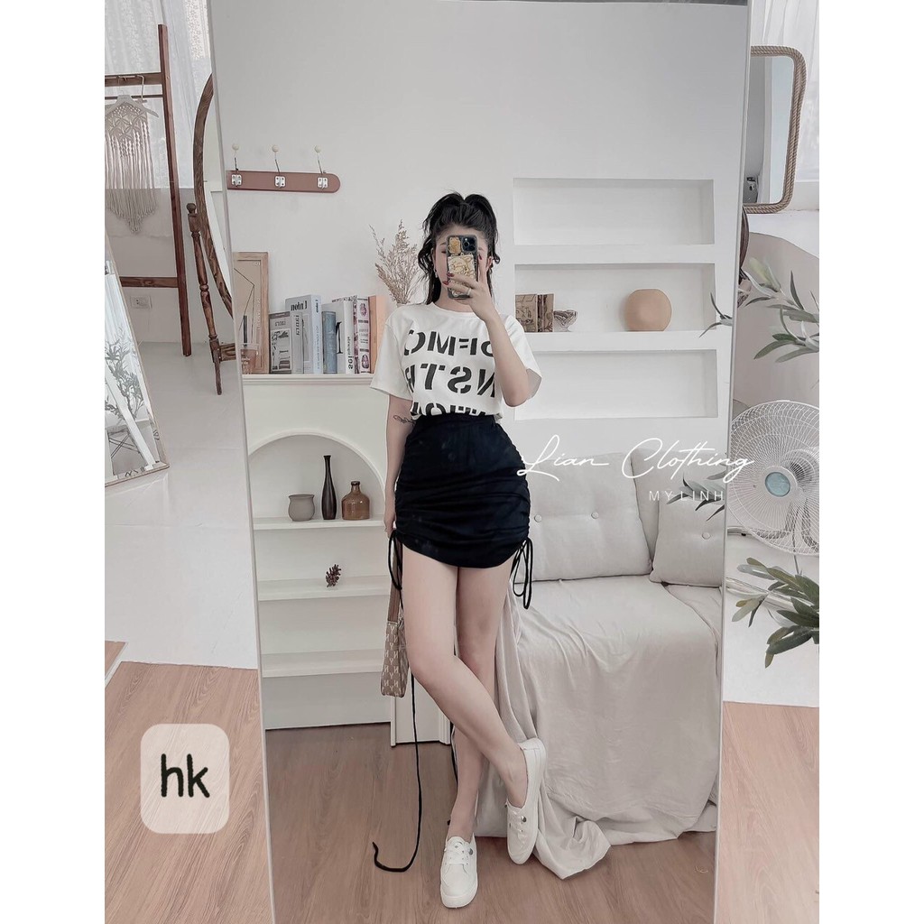 Chân váy rút 2 bên điều chỉnh dài ngắn ok | BigBuy360 - bigbuy360.vn