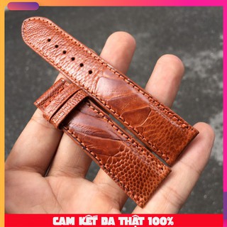 Dây đồng hồ da đà điểu màu vàng cháy cho nam đủ size