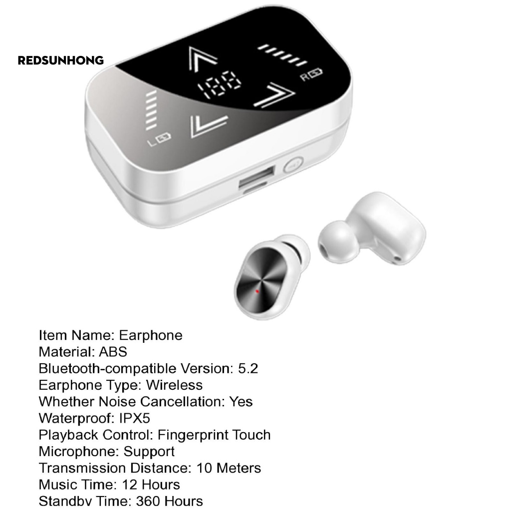 Tai Nghe Không Dây Bluetooth 5.2 Màn Hình Kỹ Thuật Số Có Thể Trung Thực Cho Điện Thoại