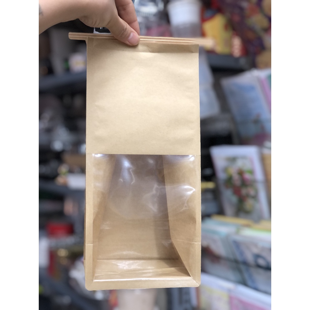 50 cái túi giấy kraft nâu đựng bánh mì bánh gối các loại có đầu kẽm