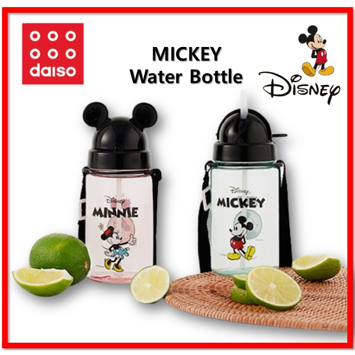 DAISO Bình Nước Mickey Có Ống Hút Dung Tích 350ml