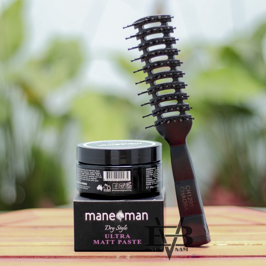 Sáp vuốt tóc Mane Man Ultra Matt Paste 100g Australia + Tặng lược tạo kiểu Chaoba