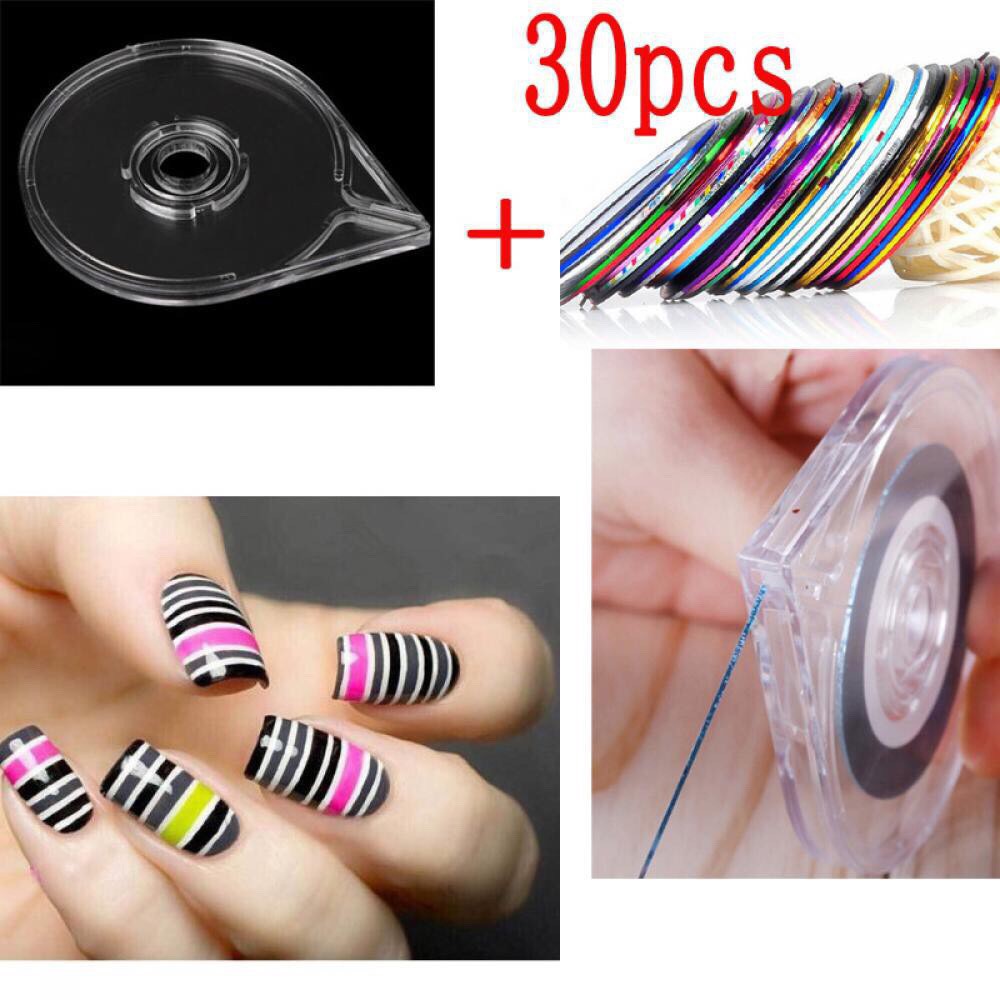 Sợi decal dán móng nghệ thuật 30 màu lấp lánh nhũ đẹp nail art