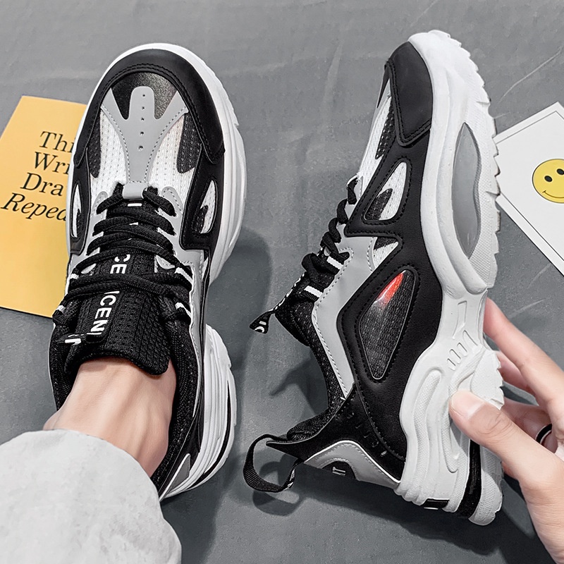 Giày Thể Thao Nam GEMI - Giày Sneaker Màu Trắng - Đen, Giày Thể Thao Đế Nhẹ Chống Sốc - G5411