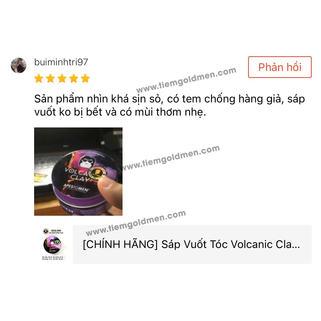 [CHÍNH HÃNG] Sáp Vuốt Tóc Volcanic Clay Bản Mới Nhất Check SMS