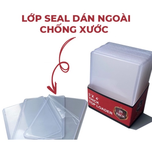 Toploader đựng card nhét ảnh có miếng seal chống xước- Gói 25 cái ( đây là Giá cho 1 cái)