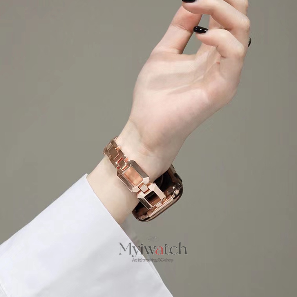 Dây Xích Kim Loại Sang Trọng Đeo Đồng Hồ iwatch 41mm 45mm 44mm 40mm 42mm 38mm 7 6 5 4 3 2 SE