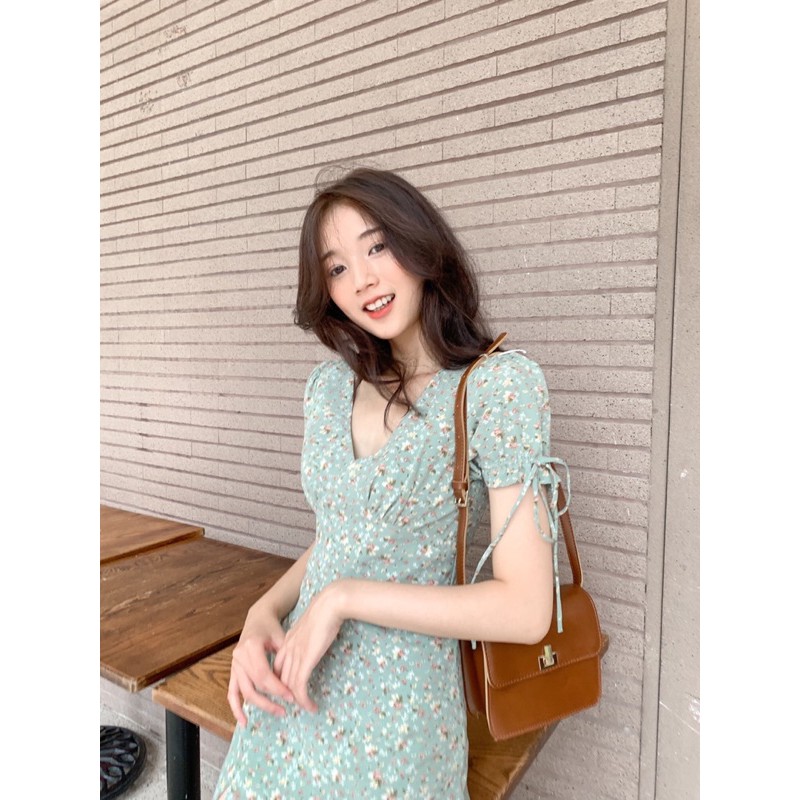 [Mã SKAMA06 giảm 8% tối đa 50K đơn 250K] Đầm BELLY cổ tim tay rút dây cột nơ ♥ | BigBuy360 - bigbuy360.vn