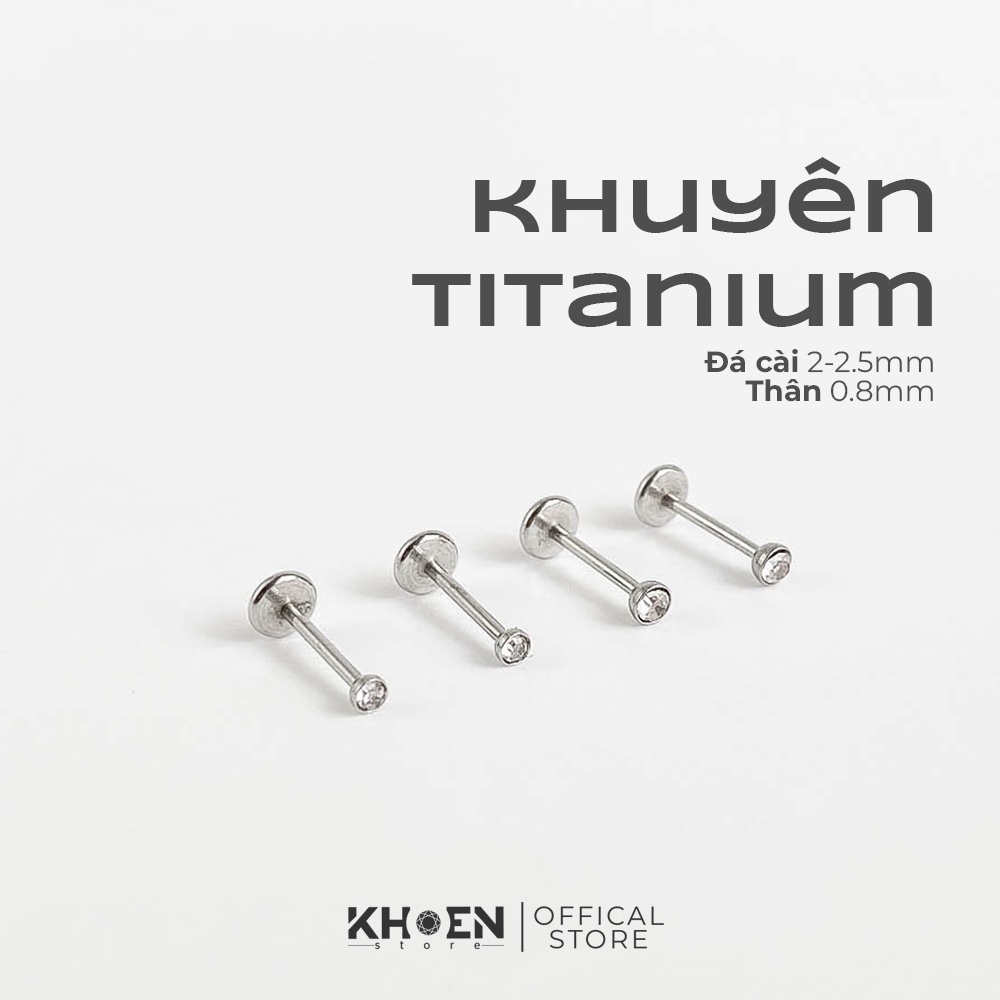 Khuyên đá cài thân 0.8mm - Thép không gỉ - Khoen Store