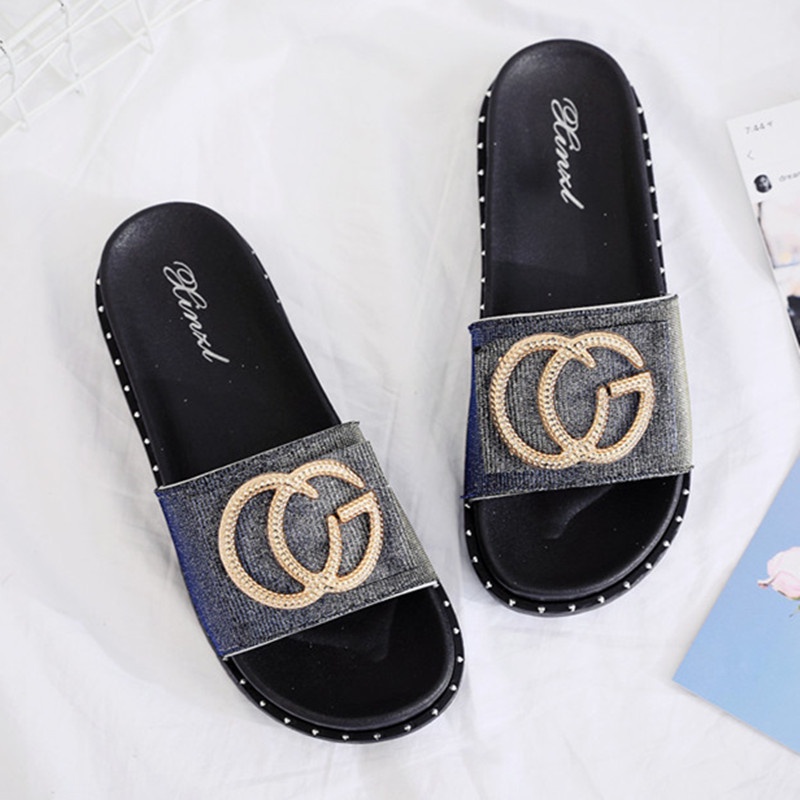 ❇Sandals and slippers female Korean version 2021 summer new fashion outer wear net celebrity all-match student flat-bottomed flip-flop women s shoes trend