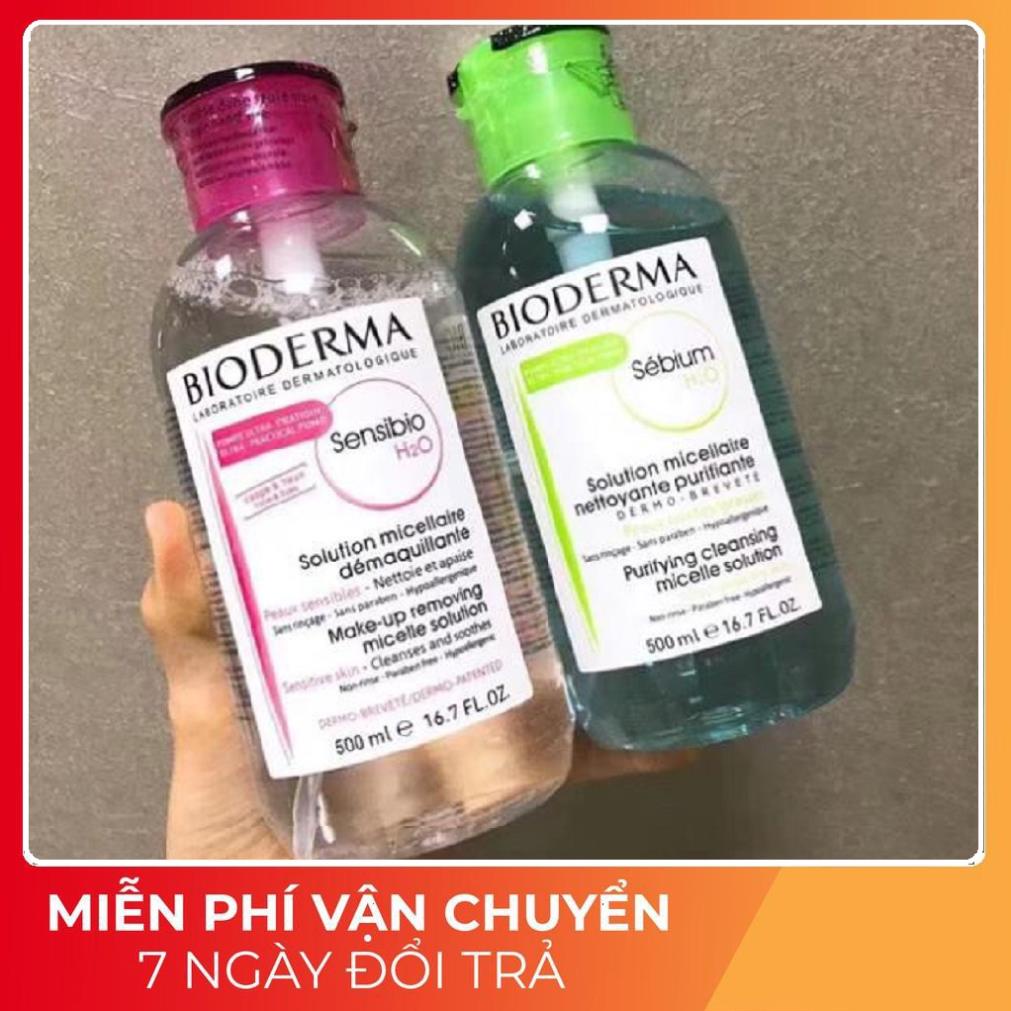 Nước tẩy trang Bioderma, Tẩy trang bioderma 500ml nút nhấn