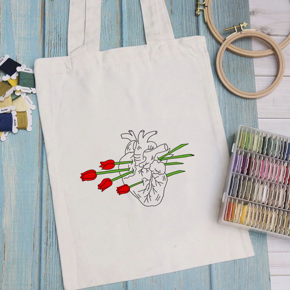 Túi vải túi Tote TINISHOP - Mẫu 18 vải canvas dày đẹp cho nữ có khóa miệng đi học đi chơi. In hình theo yêu cầu