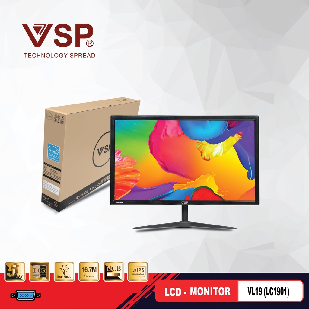 Màn hình máy tính LCD 19" VSP VL19 (LC1901) - kết nối VGA (Đen) - Nhất Tín Computer | BigBuy360 - bigbuy360.vn