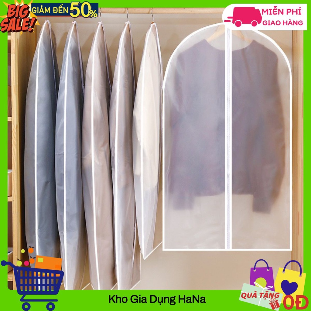 TÚI BỌC QUẦN ÁO💝SALE💝SET 4 TÚI BỌC QUẦN ÁO CHỐNG BỤI BẨN ẨM MỐC TRONG SUỐT SIÊU DAI BỀN BẰNG NHỰA TREO TỦ ĐỒ CÓ KHOÁ KÉO