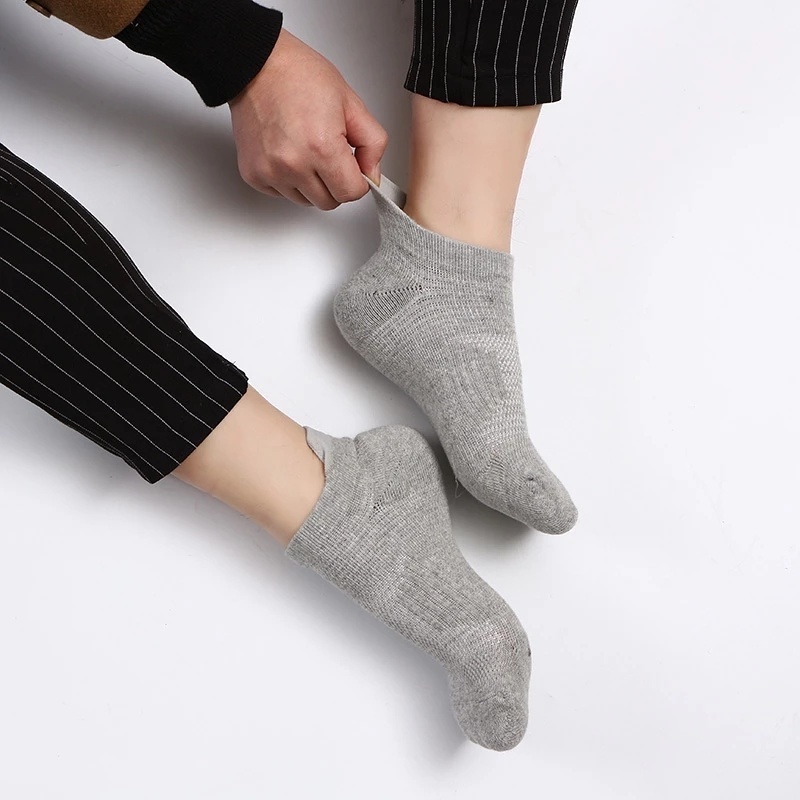 Vớ cotton cổ thấp siêu mỏng chống trượt thấm hút mồ hôi thoáng khí thoải mái cho nam và nữ