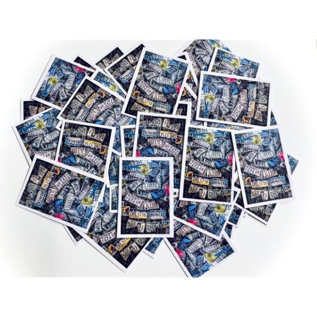 Sticker biển xe cổ vintage dán trang trí laptop điện thoại vali mũ bảo hiểm xe máy