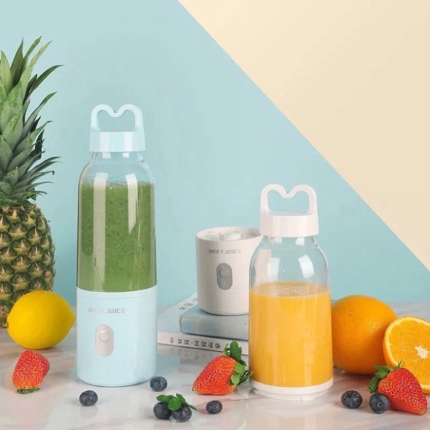 Máy Xay Sinh Tố, Máy Xay Hoa Quả Mini Cầm Tay Meet Juice 500ml Cao Cấp, Cực Mạnh và An Toàn BH6 Tháng