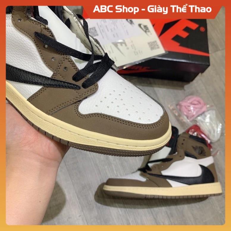 [FreeShip+ Hàng Cao Cấp] Giày Sneaker  jd1 travis scot full phụ kiện, Giầy Jd1 Nâu đen trắng hót trend