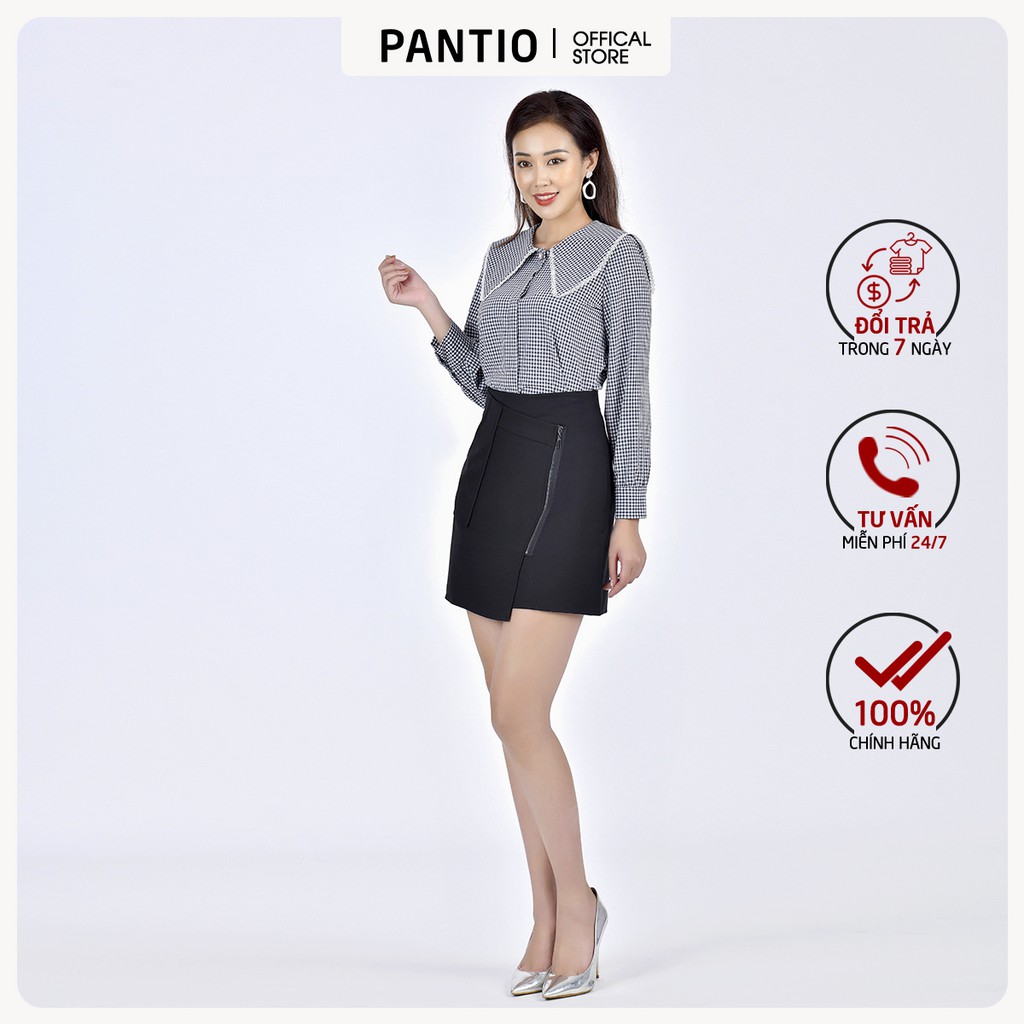 Chân váy ngắn chất liệu tuytsi dáng chữ A - FJN5599 - PANTIO