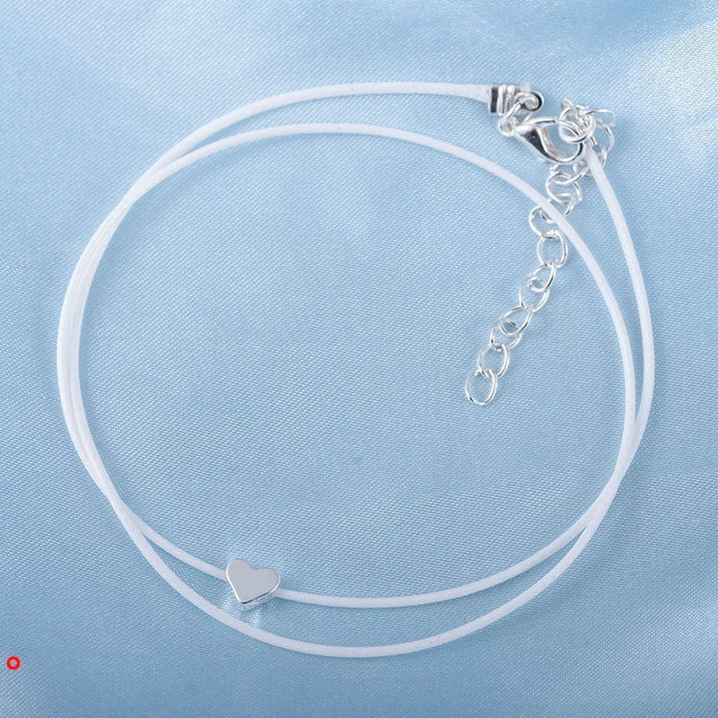 Lắc chân mạ bạc hình trái tim thời trang