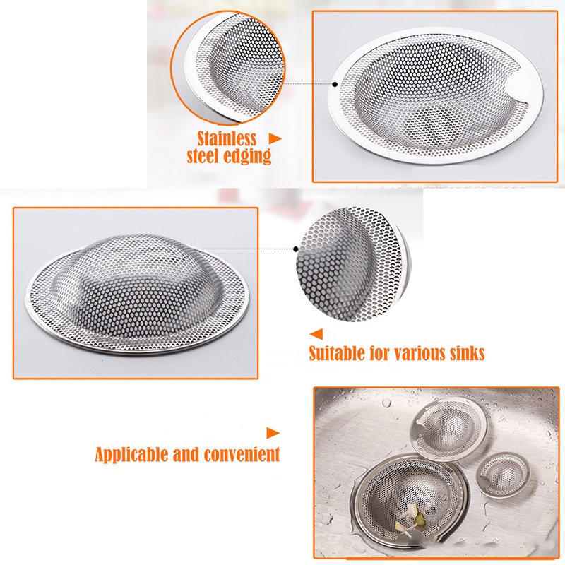 Nắp Lưới Lọc Bằng Thép Không Gỉ Chống Tắc Nghẽn Cho Bồn Rửa Nhà Bếp