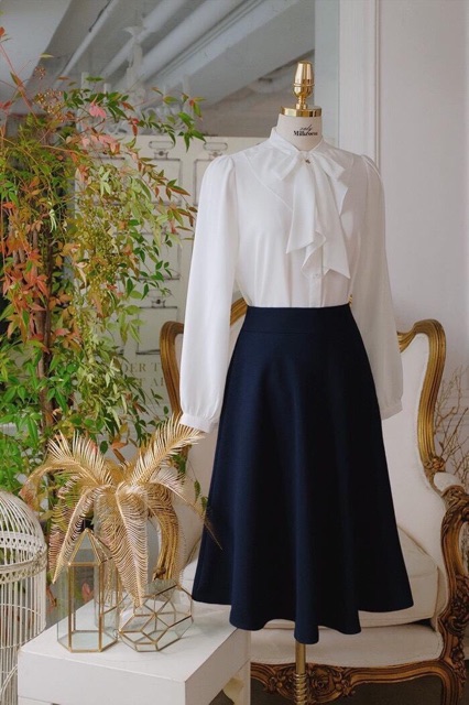 Chân váy xoè dáng dài 70cm chất liệu tuyết mưa