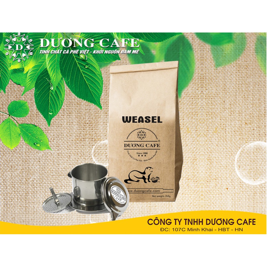 Cà phê Chồn WEASEL rang mộc - Thức uống thượng hạng - Hộp quà 200g/gói - DƯƠNG CAFE