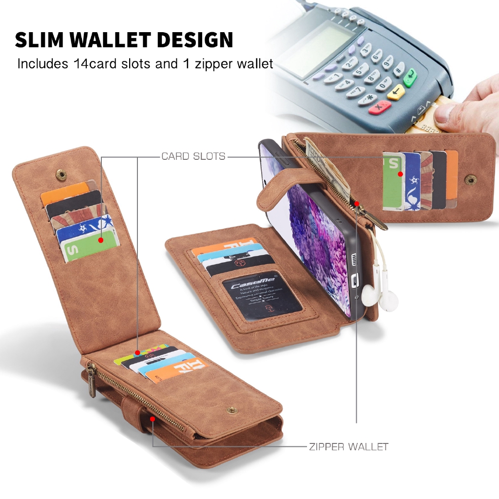 Bao da điện thoại nam châm kiêm ví đựng thẻ chống sốc Samsung Galaxy S20 Plus S20 Ultra S10 Plus S10E 5G