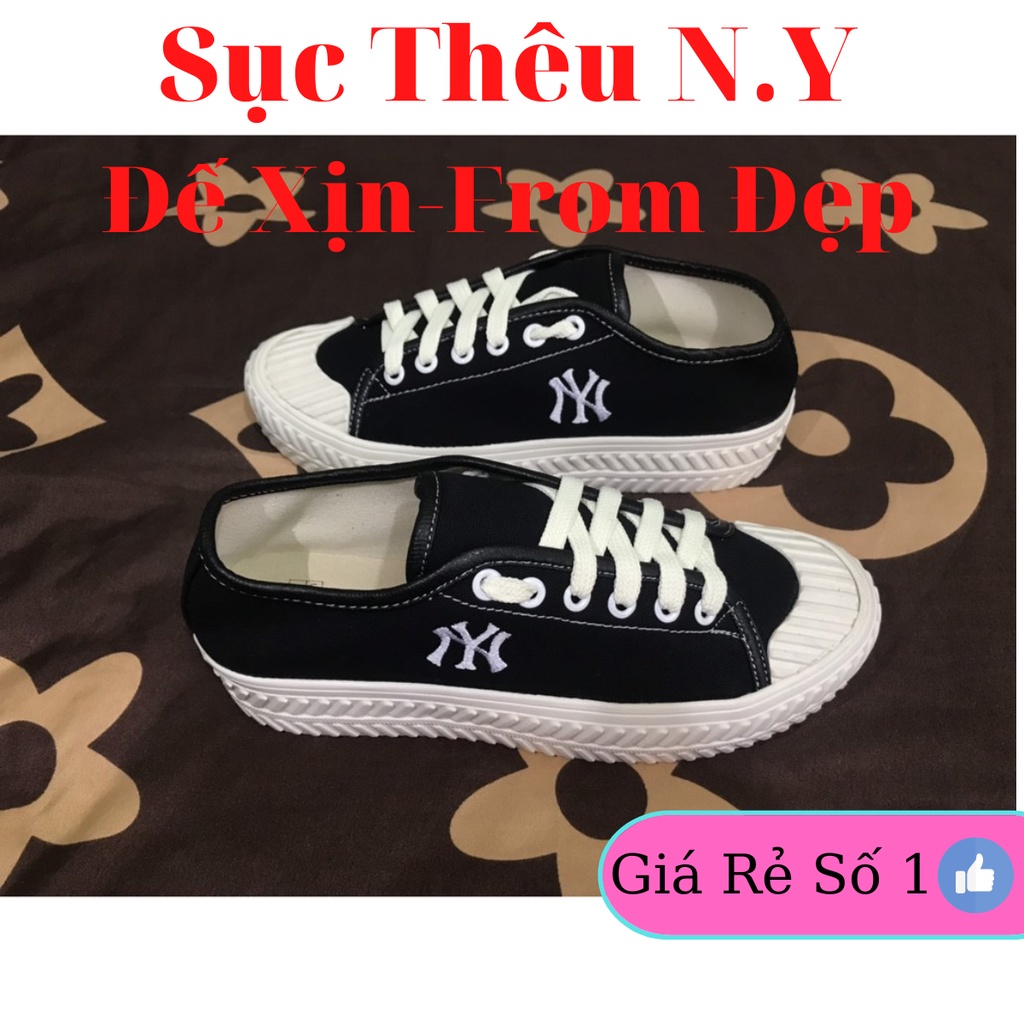 Giày Sục Thể Thao Nữ NY Thêu, Sục MLB Đạp Gót Hot Hít 2021 | BigBuy360 - bigbuy360.vn