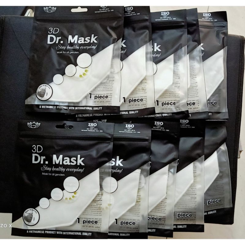 [Túi 1 Chiếc] Khẩu Trang 3D Dr Mask Có Van Thở (4 Lớp) Làm Từ 100% Vải PP, Lọc Bụi Tiêu Chuẩn PM2.5 Xuất Khẩu Cao Cấp