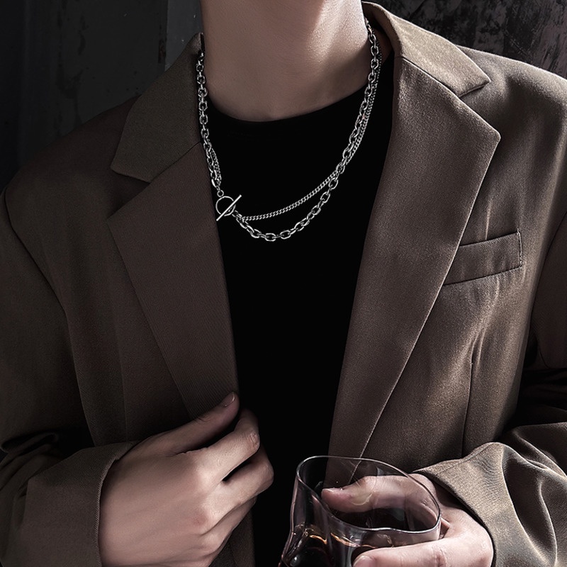 Vòng cổ thép titan phong cách hip hop cá tính cho nam