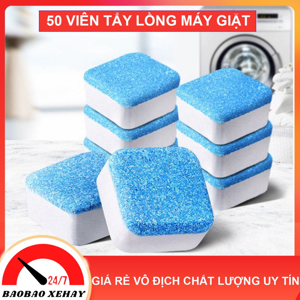 [50 VIÊN TẨY LỒNG GIẶT SIÊU SẠCH]Viên Tẩy Vệ Sinh Lồng Máy Giặt Diệt khuẩn Và Tẩy Chất Cặn Lồng Máy Giặt Hiệu Quả