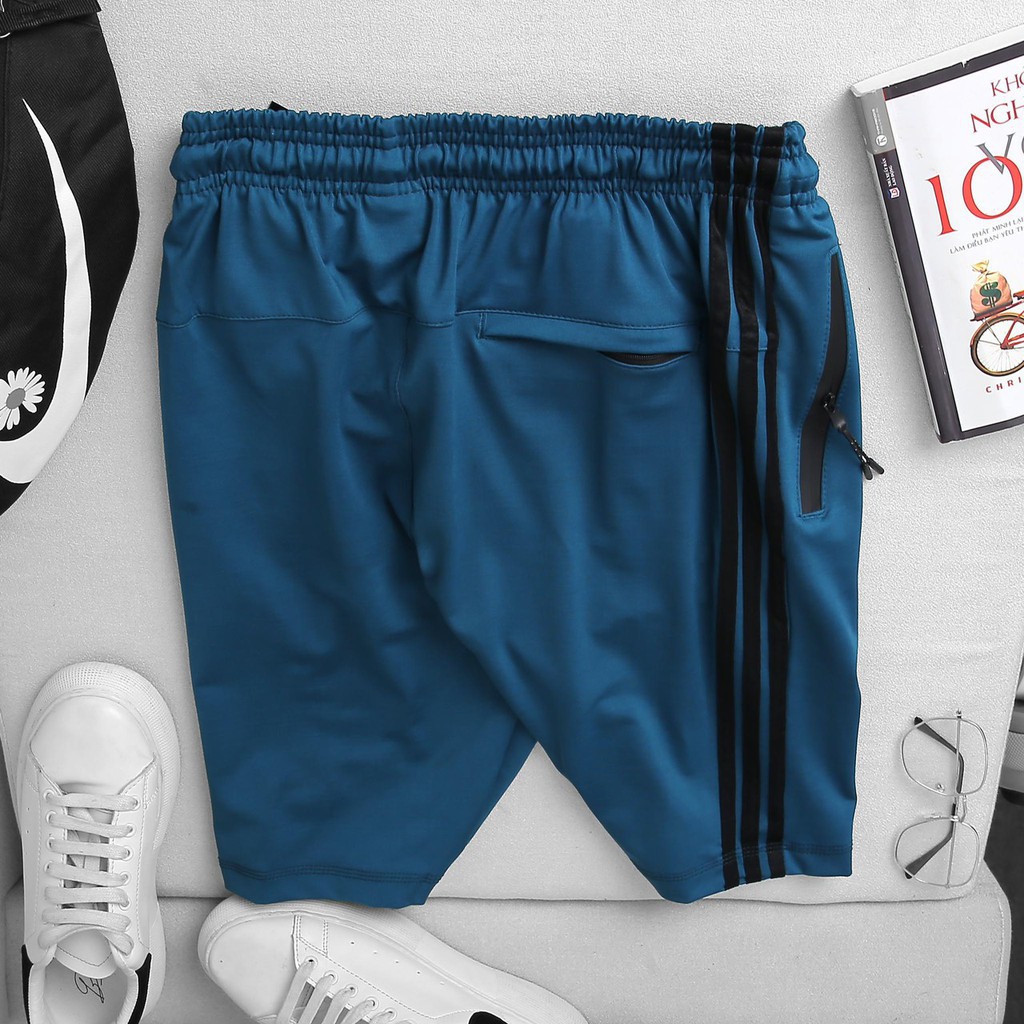 Quần short nam thể thao - quần đùi ba sọc nam cao cấp khóa kéo chống nước QS13 | BigBuy360 - bigbuy360.vn