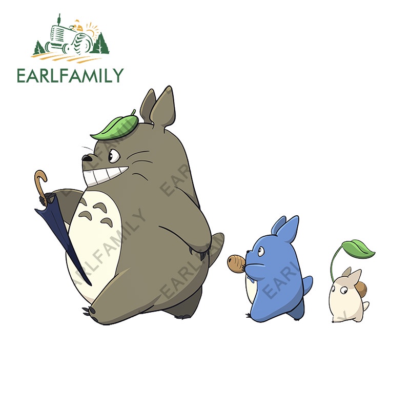 Earlfamily Đề Can vinyl Dán Xe Hơi / Cửa Sổ Xe Hơi Họa Tiết Hoạt Hình totoro Vui Nhộn Chống Thấm Nước 13cm
