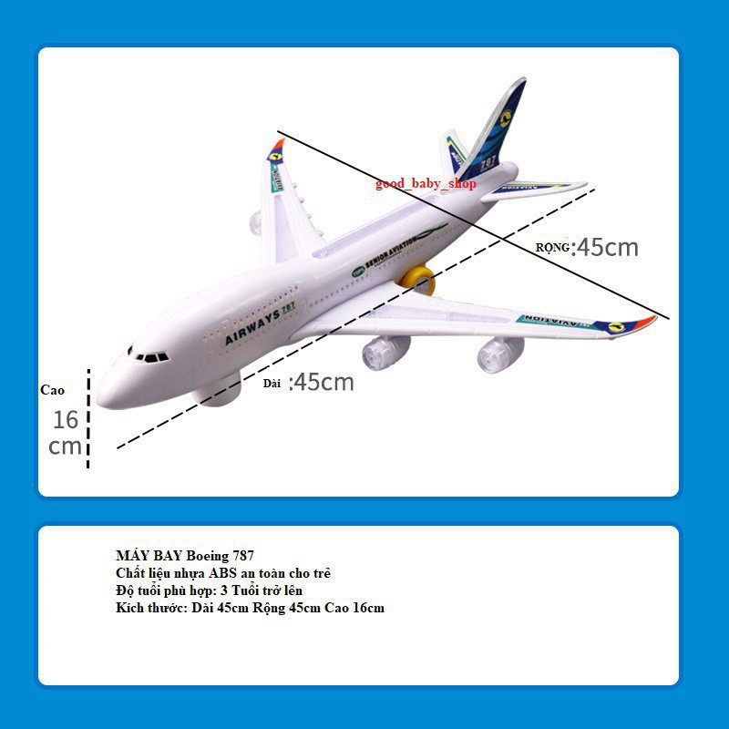 Máy Bay Đồ Chơi boeing 787 Chạy Pin Có Đèn Led Và Âm Thanh