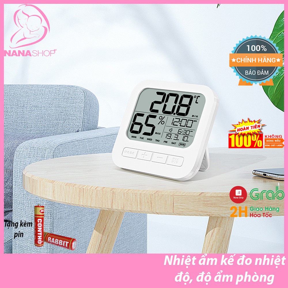 Đồng hồ đo nhiệt độ và độ ẩm phòng cho bé - Nhiệt ẩm kế gia đình.