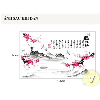 Decal dán tường Thủy mặc