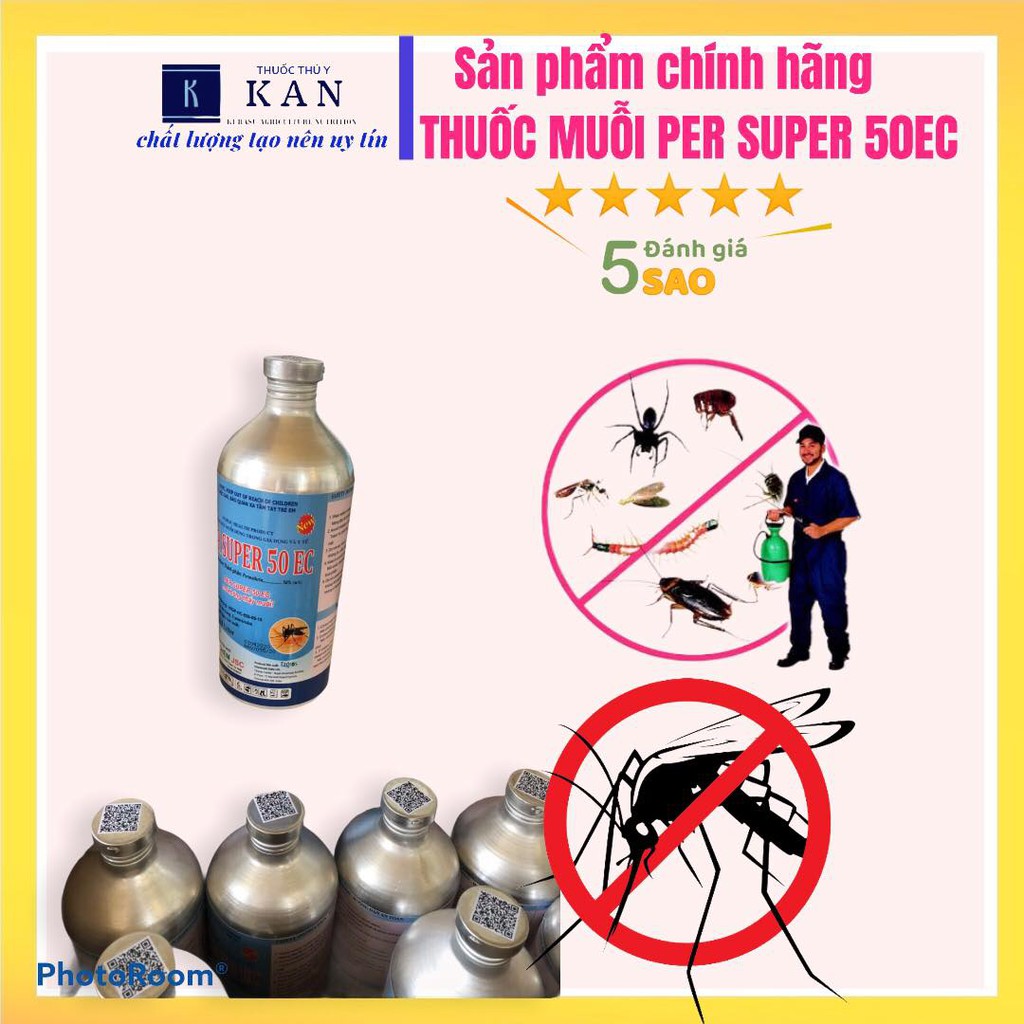 Thuốc diệt muỗi, diệt côn trùng, diệt kiến, diệt ruồi vang, diệt bọ các loại Per super 50 ec hàng ấn độ chai 1l