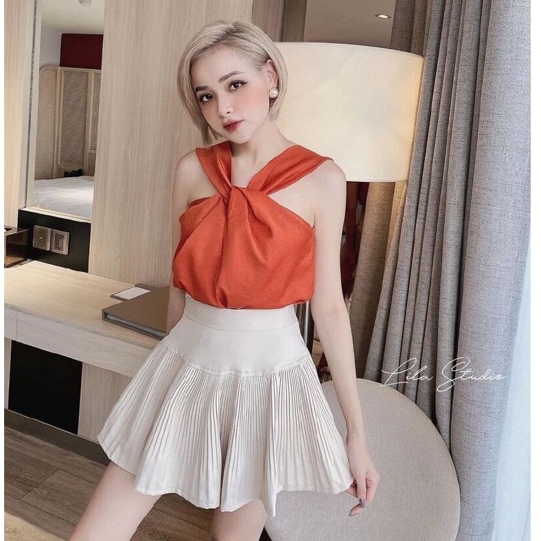 Chân váy xòe xếp ly đuôi cá quảng châu