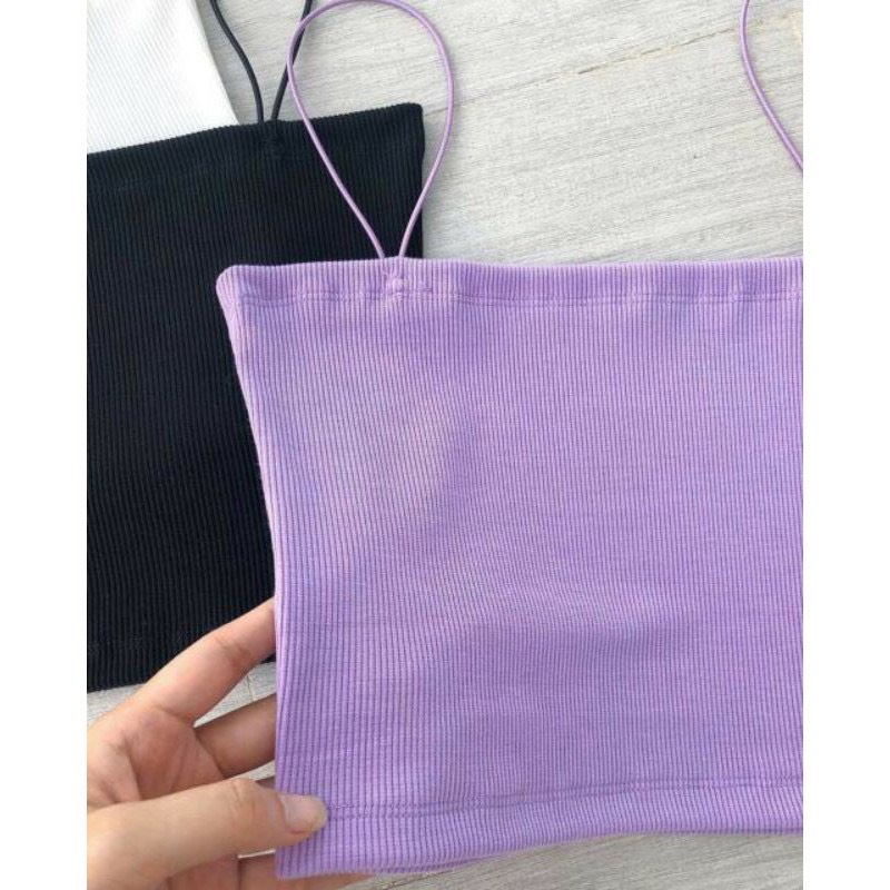 Áo 2 dây nữ body dáng ôm - Áo bún 2s mặc lót trong, thun trơn màu ĐEN | TRẮNG | TÍM phong cách ulzzang | BigBuy360 - bigbuy360.vn